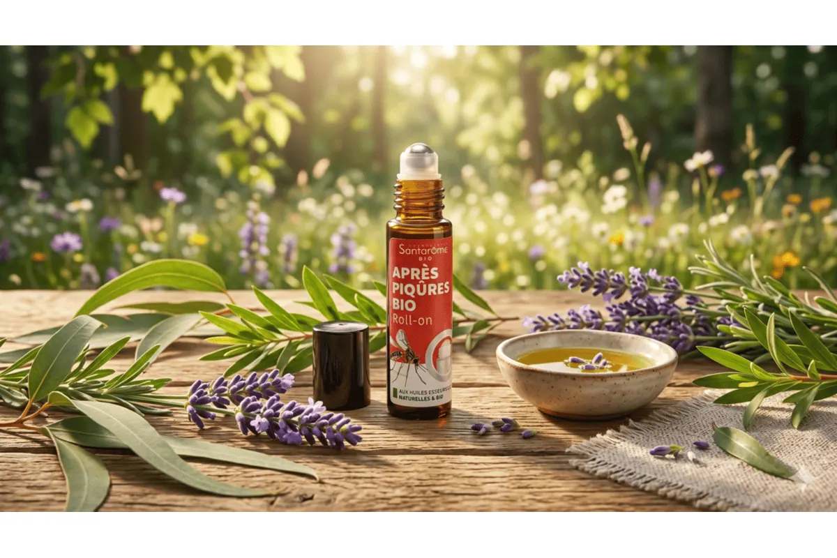 Roll-On Après Piqûres Bio Santarome aux huiles essentielles Lavande Aspic Géranium Rosat Tea Tree