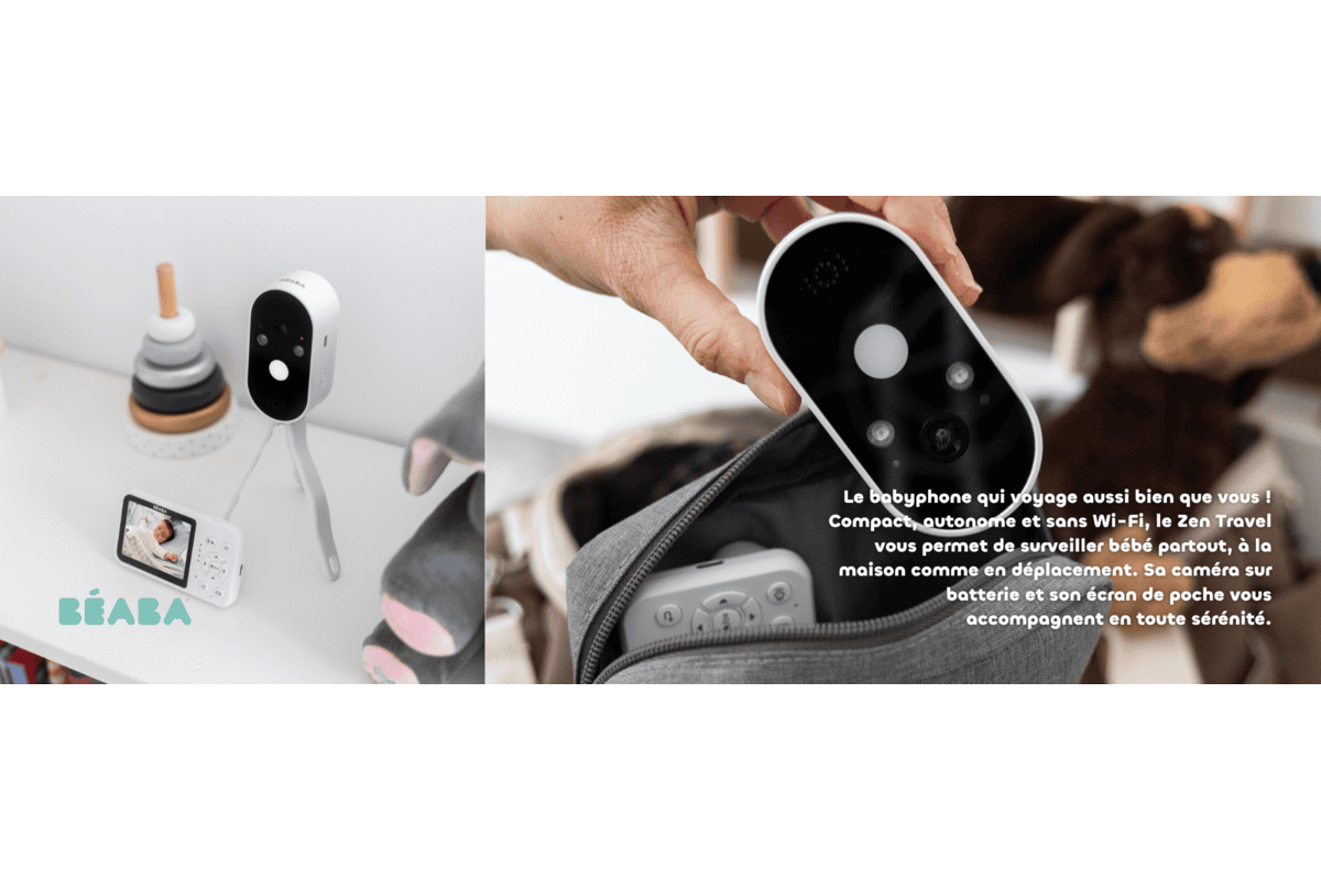 Test gratuit ConsoBaby Béaba Zen Travel écoute-bébé nomade babyphone caméra batterie 36h écran 2,8 pouces veilleuse