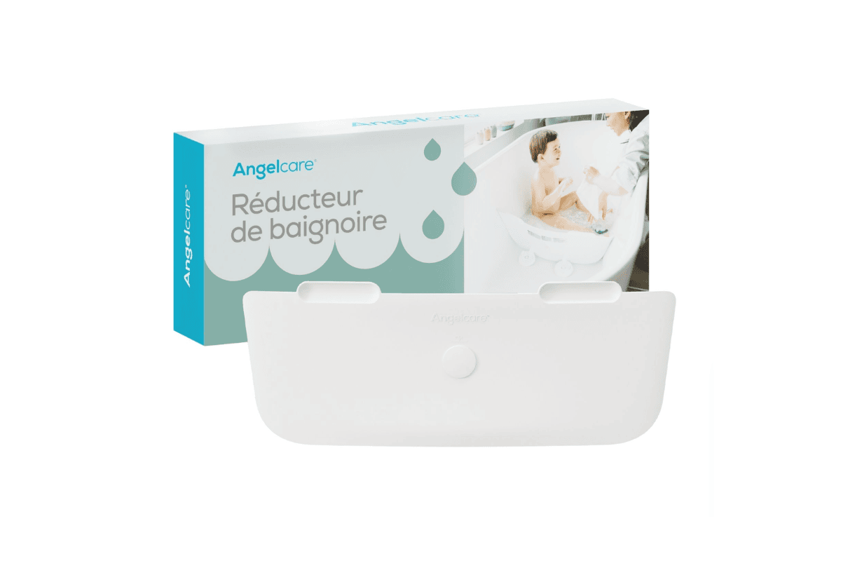 Test gratuit Consobaby réducteur de baignoire Angelcare packaging turquoise et blanc barrière blanche ventouses économie 56 litres eau par bain évolutif 6 mois à 2 ans 30 testeurs à sélectionner tirage juillet 2026
