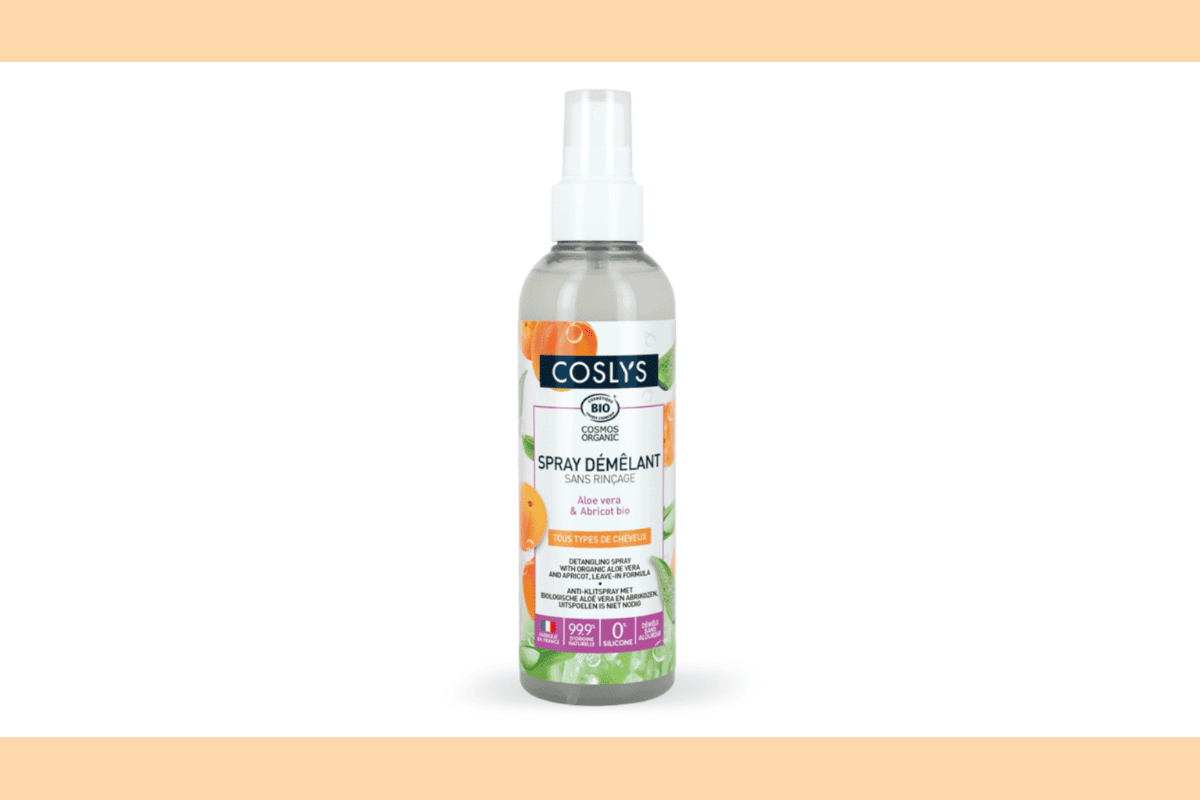 Test gratuit Coslys Spray Démêlant Sans Rinçage Bio Aloe Vera Abricot 100ml flacon Made in France Cosmos Organic