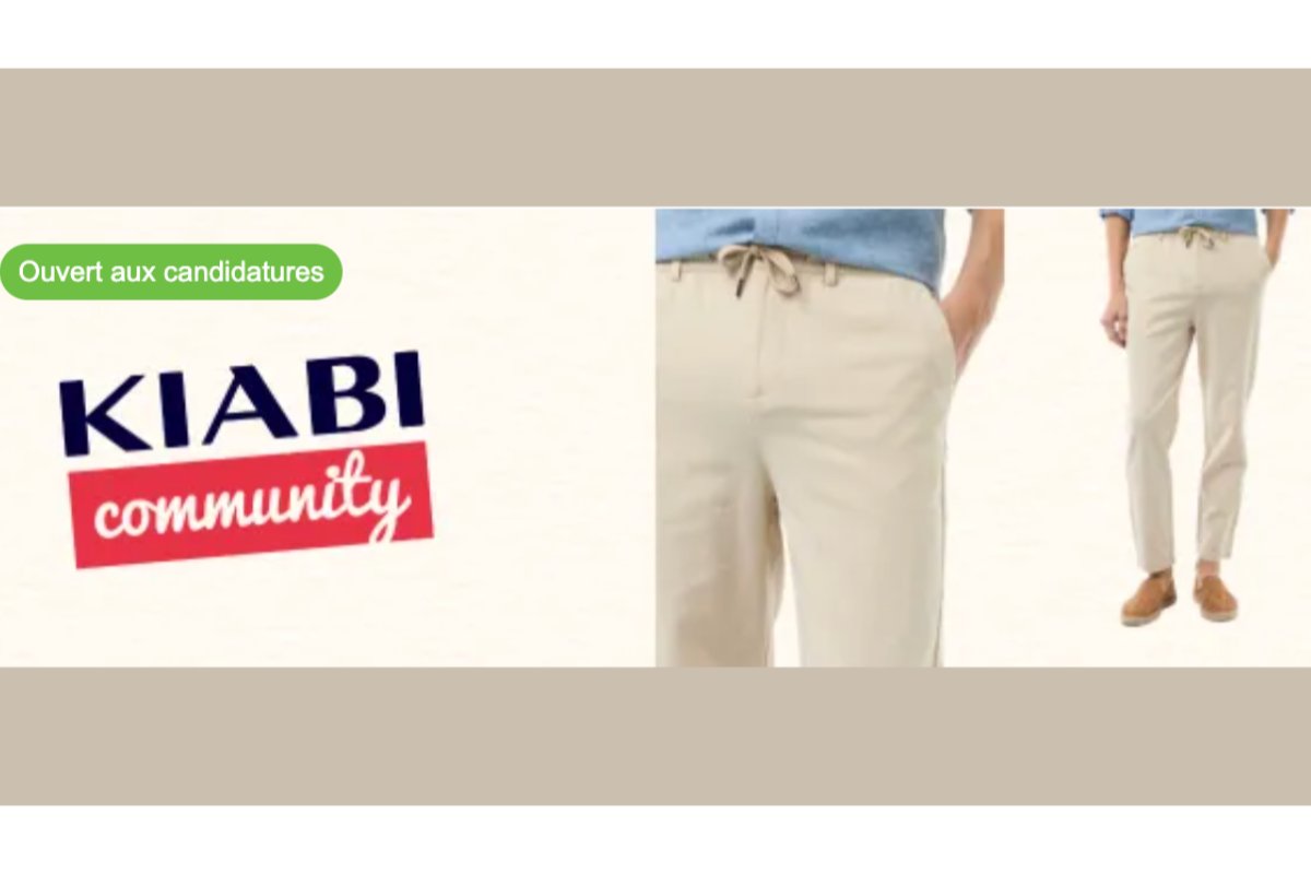 Test gratuit Kiabi Community pantalon tapered fit beige homme casual habille mai 2026