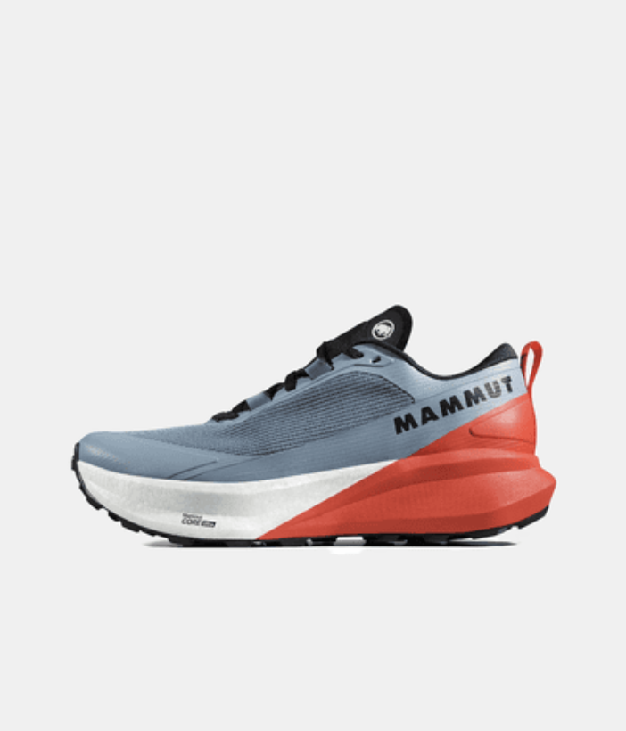 Chaussure de trail Mammut Aenergy Trail Endurance Ultra Low bleu acier orange test privé Outzer