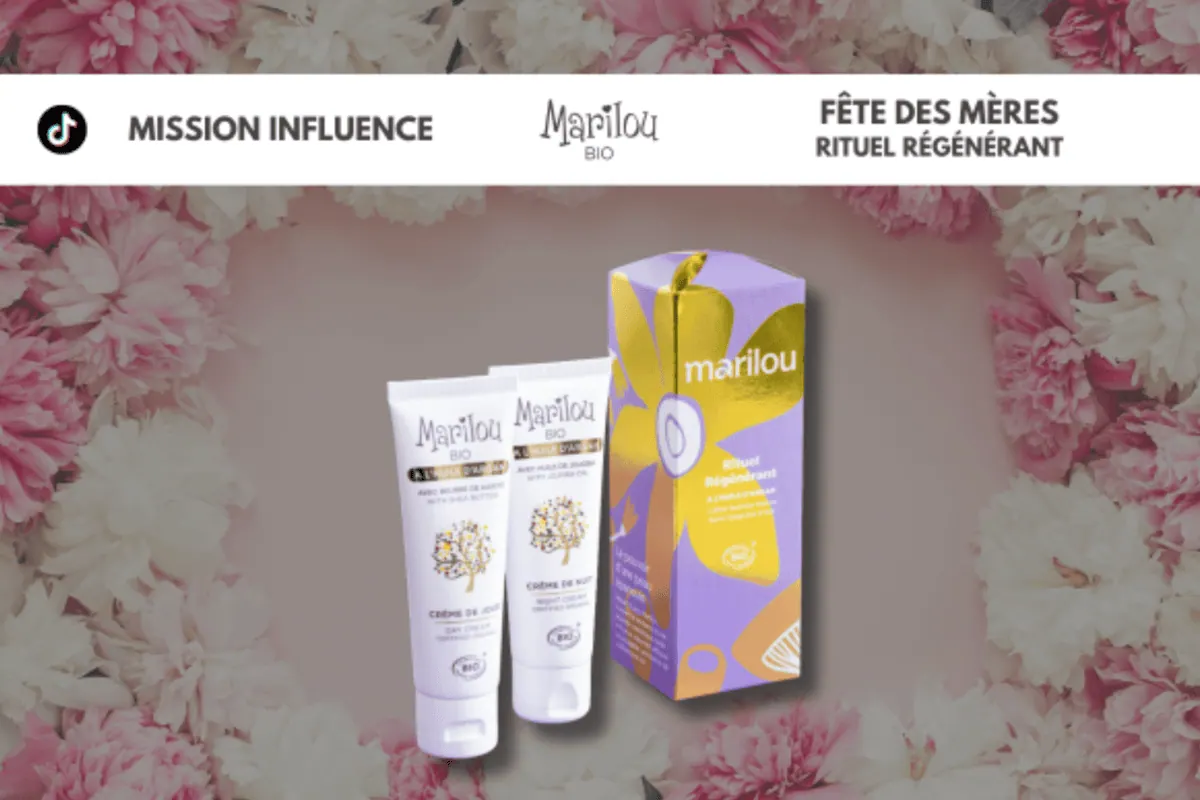 Test gratuit Marilou Bio Coffret Rituel Regenerant Fete des Meres mission influence TikTok creme jour nuit mai 2026