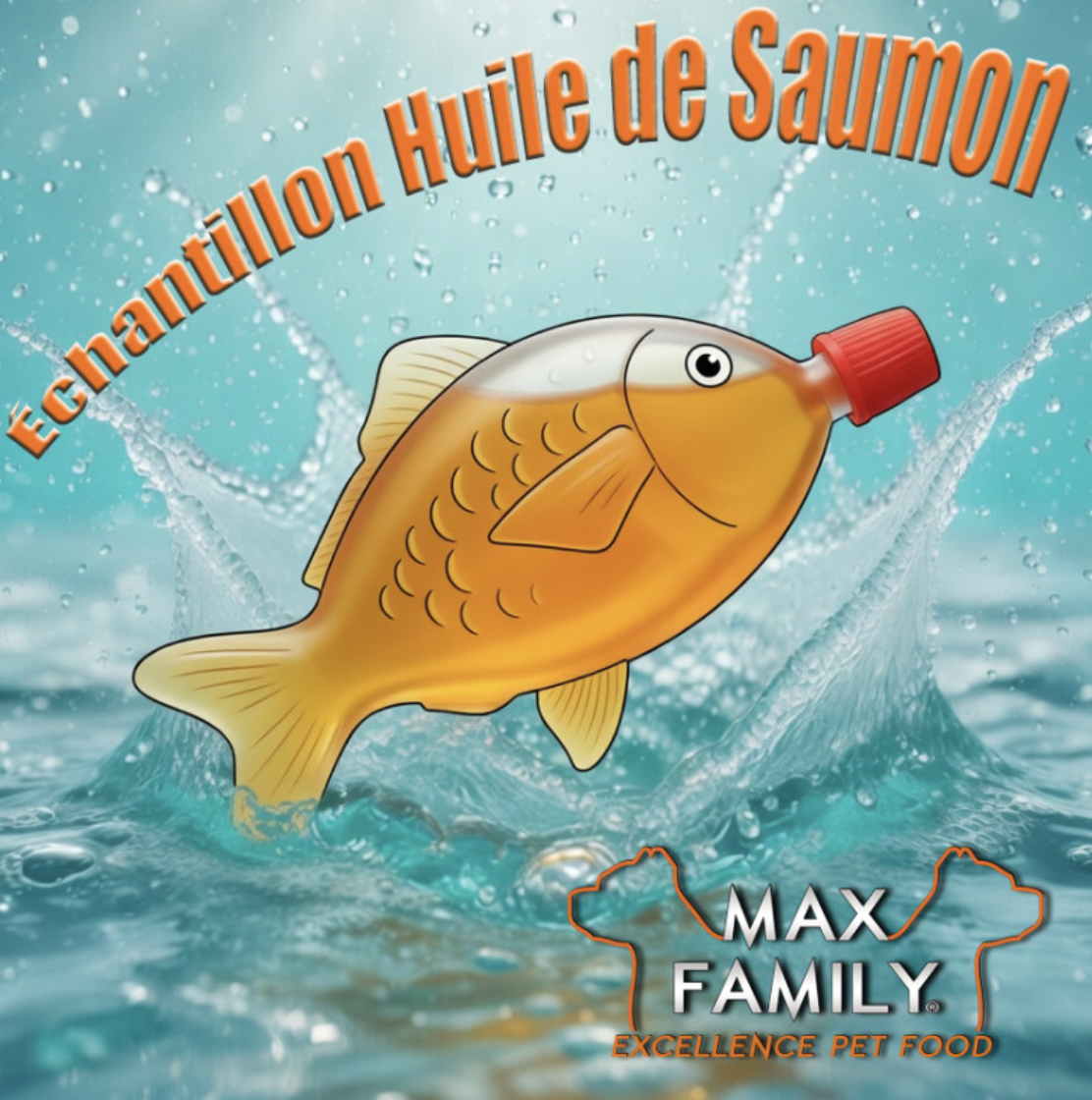 Échantillon gratuit huile de saumon Max Family 8 ml pour chien chat