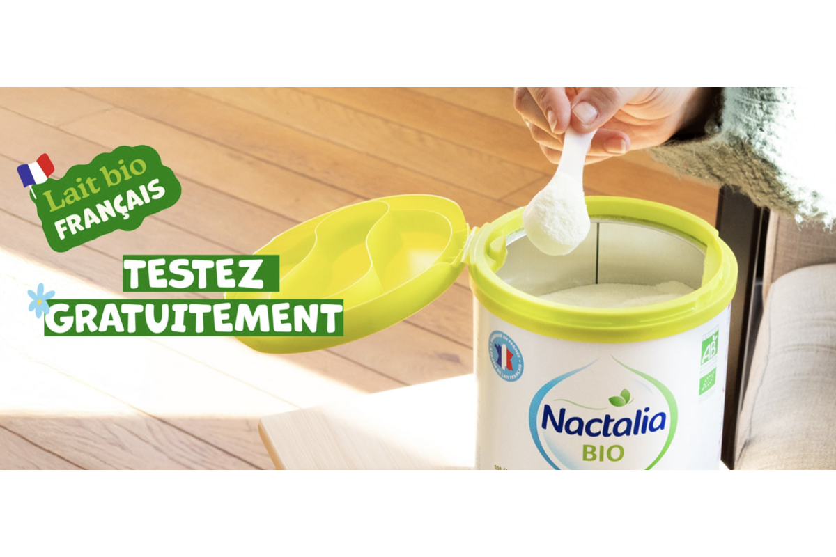 Test gratuit lait infantile bio 2ème âge 6-12 mois Nactalia Bio Consobaby 50 testeurs mai 2026