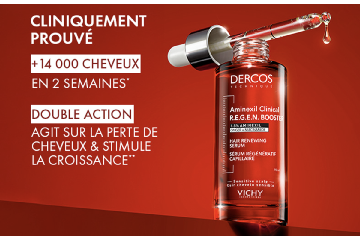 Test gratuit Vichy Dercos Aminexil R.E.G.E.N. Booster sérum anti-chute Sampleo mai 2026