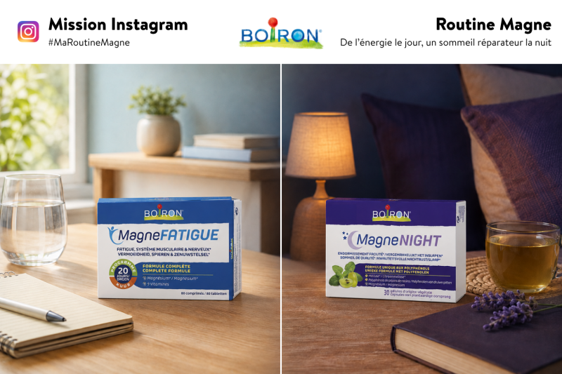Routine Boiron MagneFATIGUE et MagneNIGHT proposée gratuitement à 13 ambassadeurs en Belgique