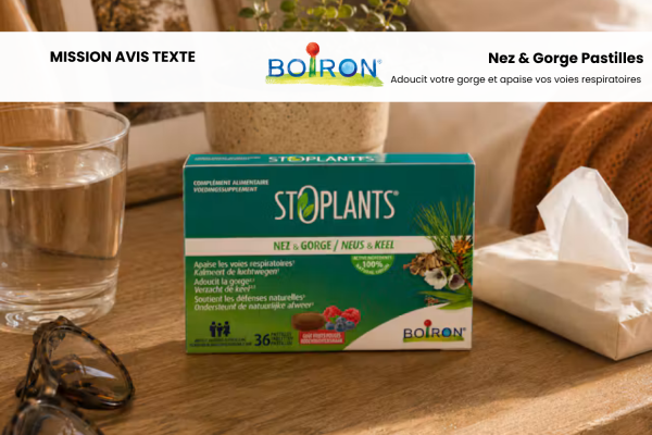 Boîte de pastilles Boiron Stodal Plants Nez Gorge Bronches proposée à cinq testeurs