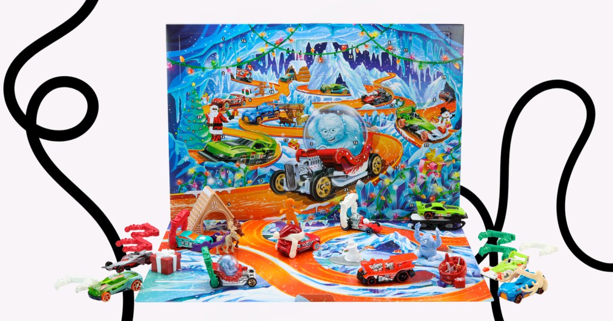 Calendrier de l’Avent Hot Wheels avec ses voitures et accessoires de Noël