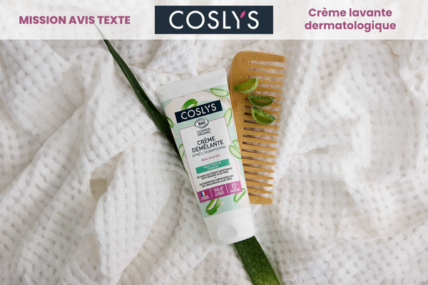 Test produit crème démêlante à l'aloe vera Coslys septembre 2026