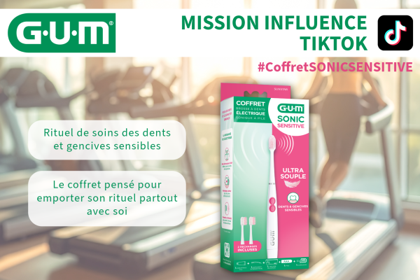 Coffret GUM SONIC SENSITIVE spécial Nomade proposé gratuitement à dix ambassadeurs TikTok