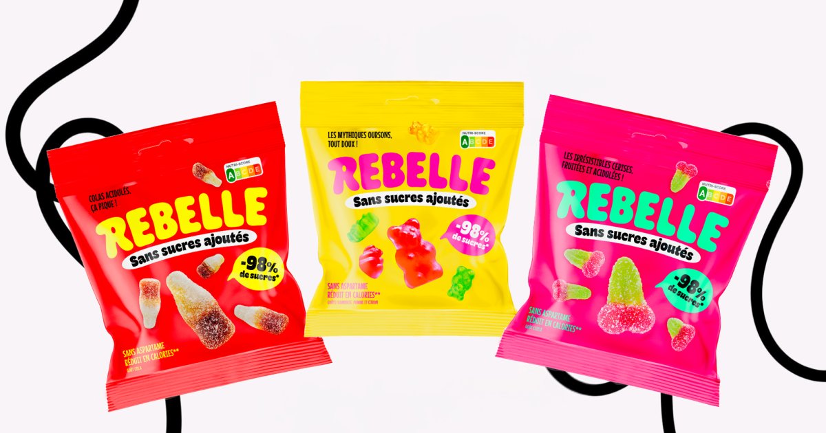 Sachets de bonbons Rebelle sans sucres ajoutés proposés en test sur Mam’Advisor