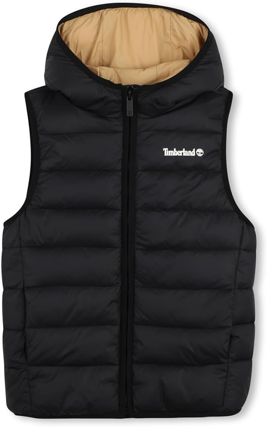 Doudoune sans manches Timberland garçon avec fermeture zippée et logo sur la poitrine
