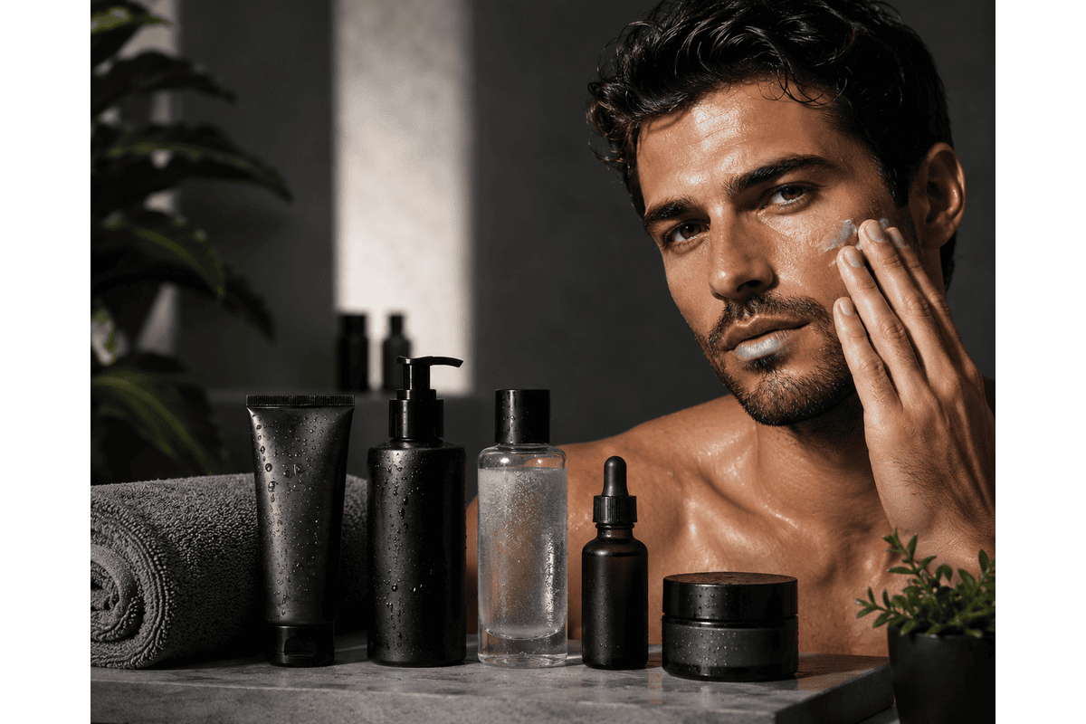 Top 5 soins visage homme essentiels Amazon 2026 nettoyant crème hydratante sérum vitamine C contour yeux baume après-rasage Loréal Bulldog Garnier Nivea routine complète