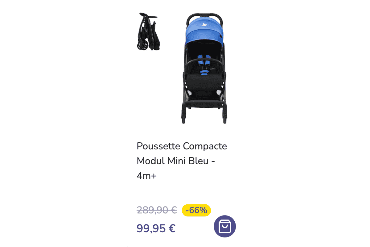 Apramo Poussette Compacte Modul Mini Bleu canopée bleu pliage compact