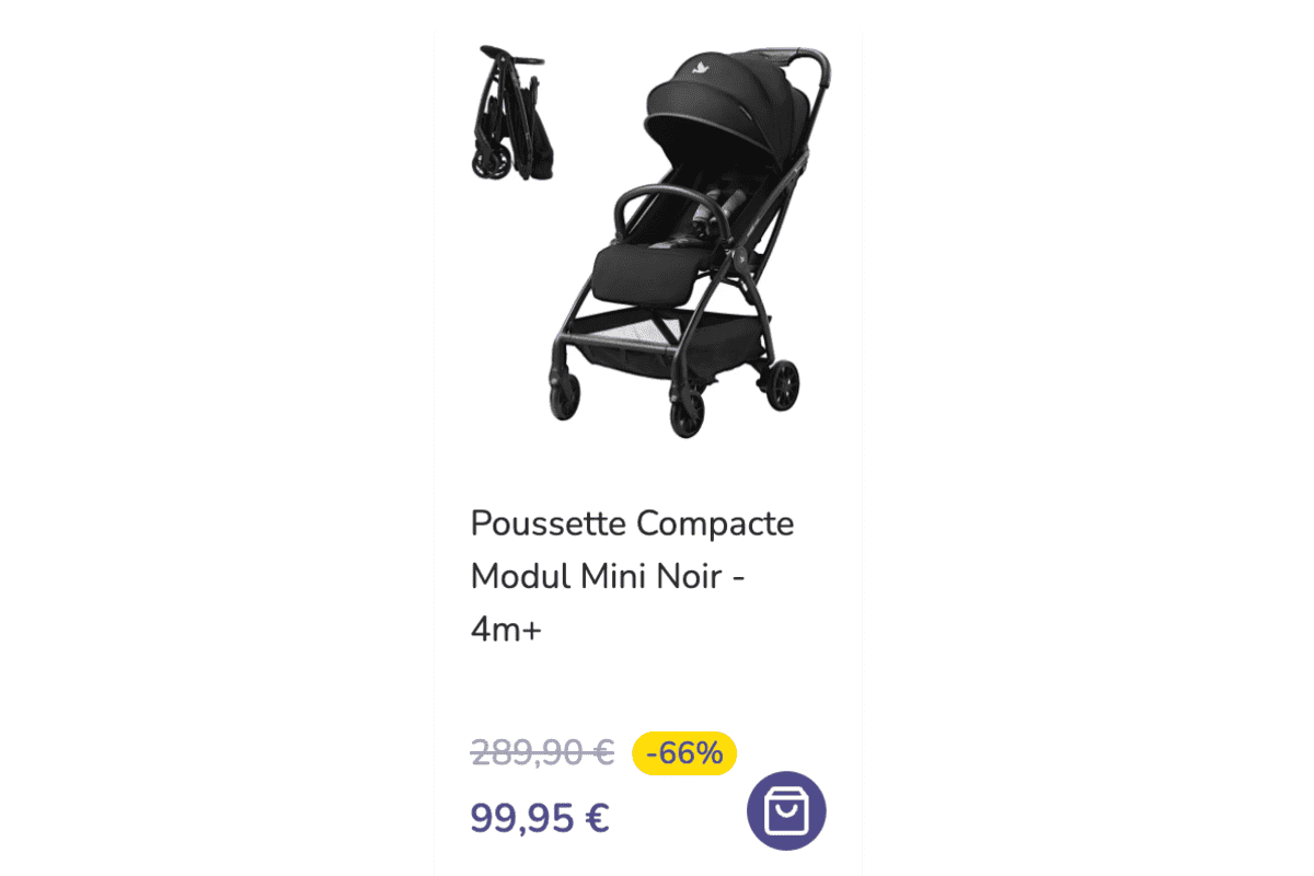 Apramo Poussette Compacte Modul Mini Noir pliage compact dès 4 mois