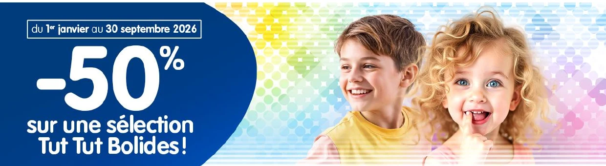 Offre VTech 50 % remboursés sur une sélection Tut Tut Bolides jusqu'au 30 septembre 2026