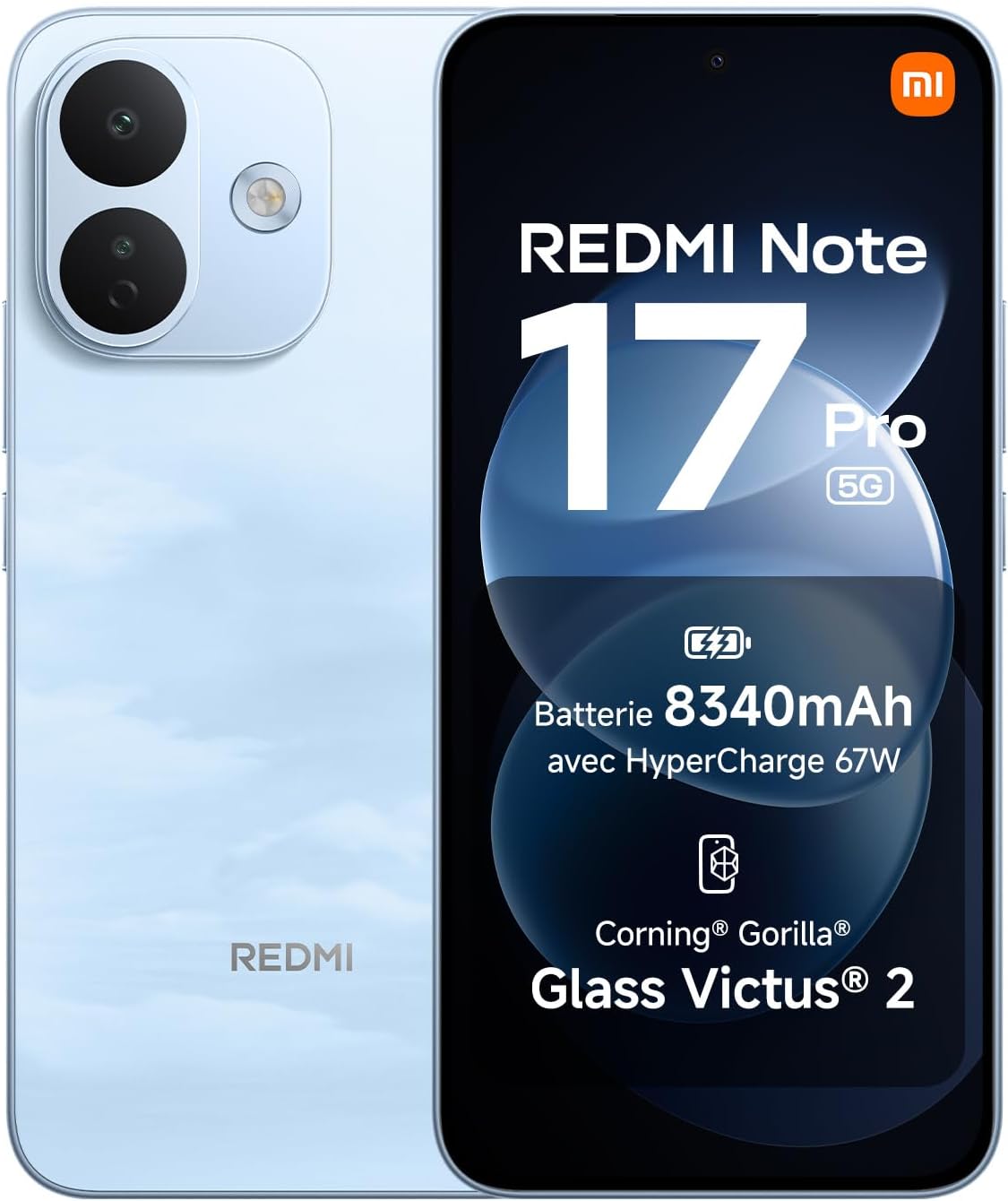 Xiaomi Redmi Note 17 Pro 5G bleu avec 8 Go de RAM et 512 Go de stockage