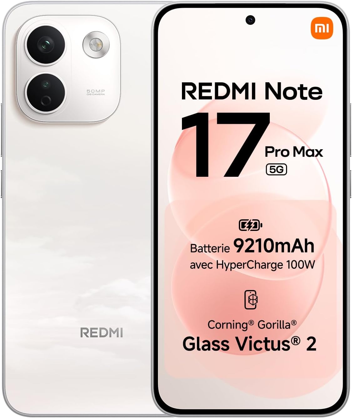 Redmi Note 17 Pro Max 5G blanc avec 8 Go de RAM et 512 Go de stockage