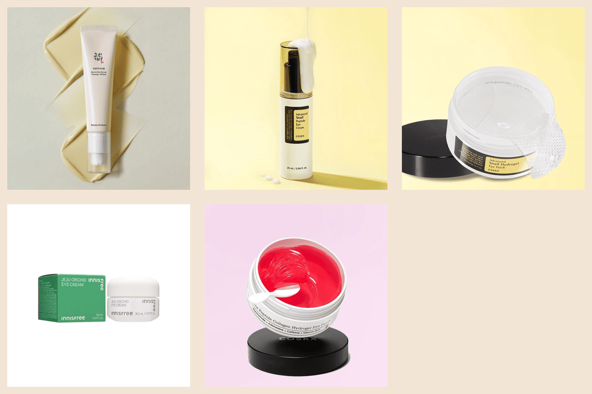 Soins contour des yeux K-Beauty YesStyle Beauty of Joseon Revive Eye Serum COSRX Snail Peptide Eye Cream Snail Hydrogel Eye Patch innisfree Jeju Orchid Eye Cream COSRX Peptide Collagen Patch 5 produits anti-cernes anti-rides