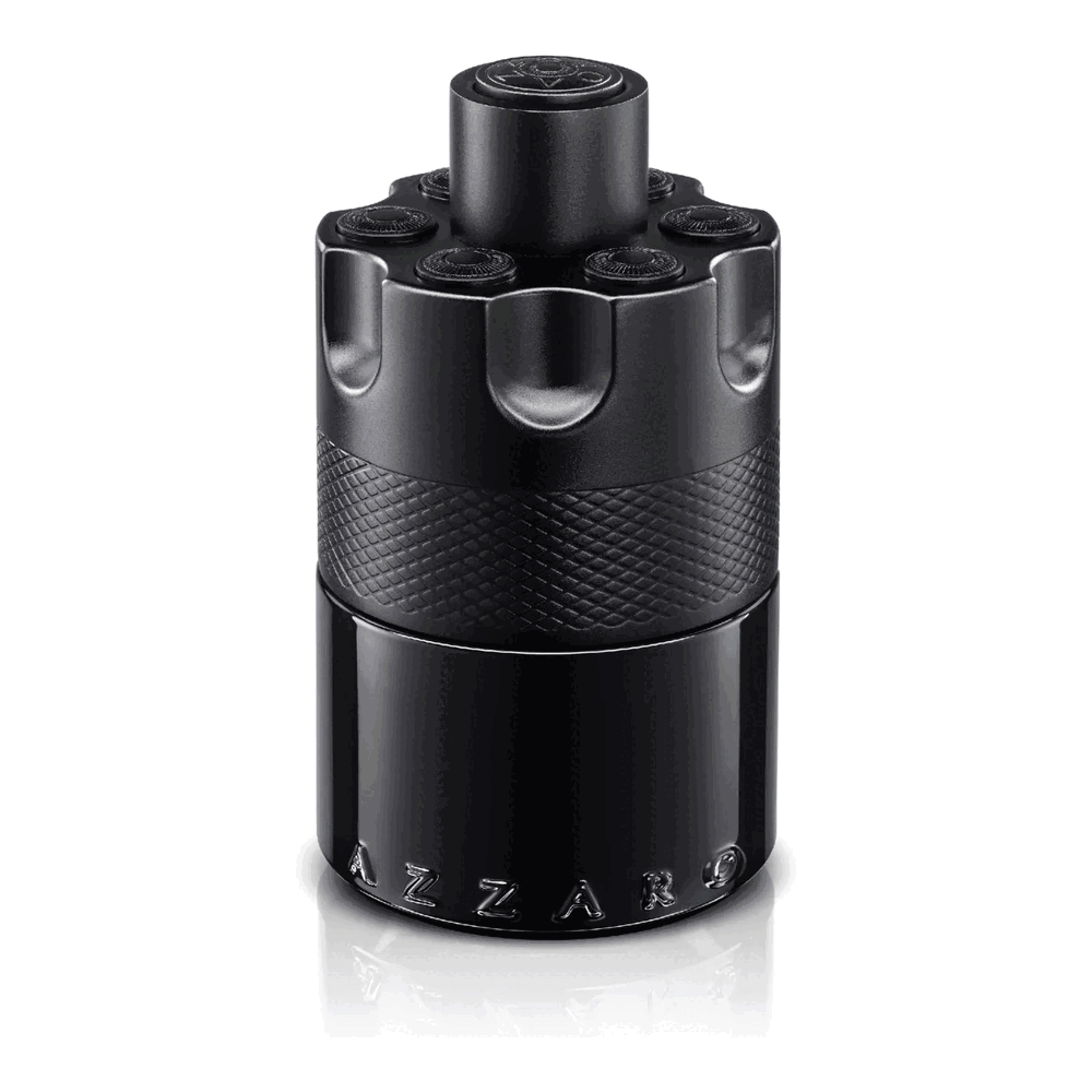 Flacon noir cranté Azzaro The Most Wanted Eau de Parfum Intense