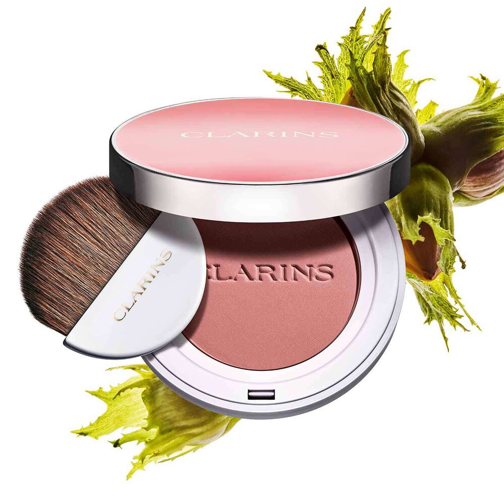 Boîtier ouvert du blush rose en poudre Joli Blush de Clarins