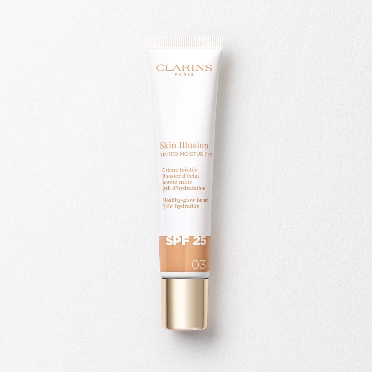 Tube de la crème teintée Skin Illusion Tinted Moisturizer SPF 25 de Clarins