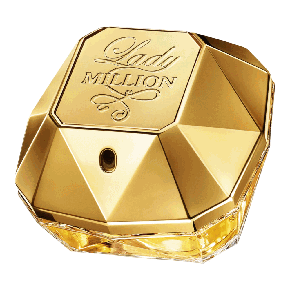 Flacon diamant doré Rabanne Lady Million Eau de Parfum