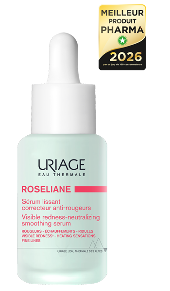Flacon Uriage Roséliane Sérum Lissant Correcteur Anti-Rougeurs 30 ml