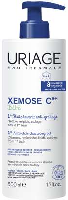 Flacon pompe Uriage Xémose C8+ Bébé 1ère Huile Lavante Anti-grattage 500 ml