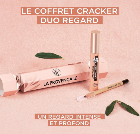 La Provençale - Coffret Cadeau Femme Noël Cracker Duo Regard - 2 produits - Mascara Volume Ardent & Crayon Khôl Noir - Edition limitée