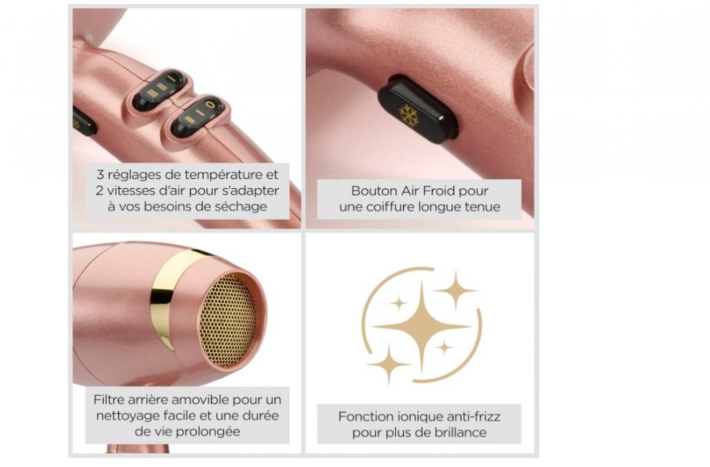 BaByliss Sèche-cheveux Rose Gold 2100W à 33,09 €