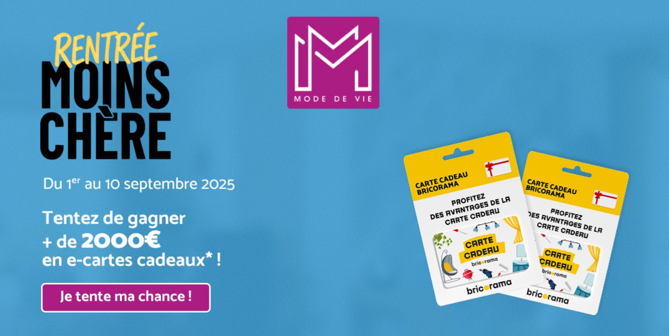 Participez au jeu « Rentrée moins chère » de Bricomarché et gagnez des cartes cadeaux !