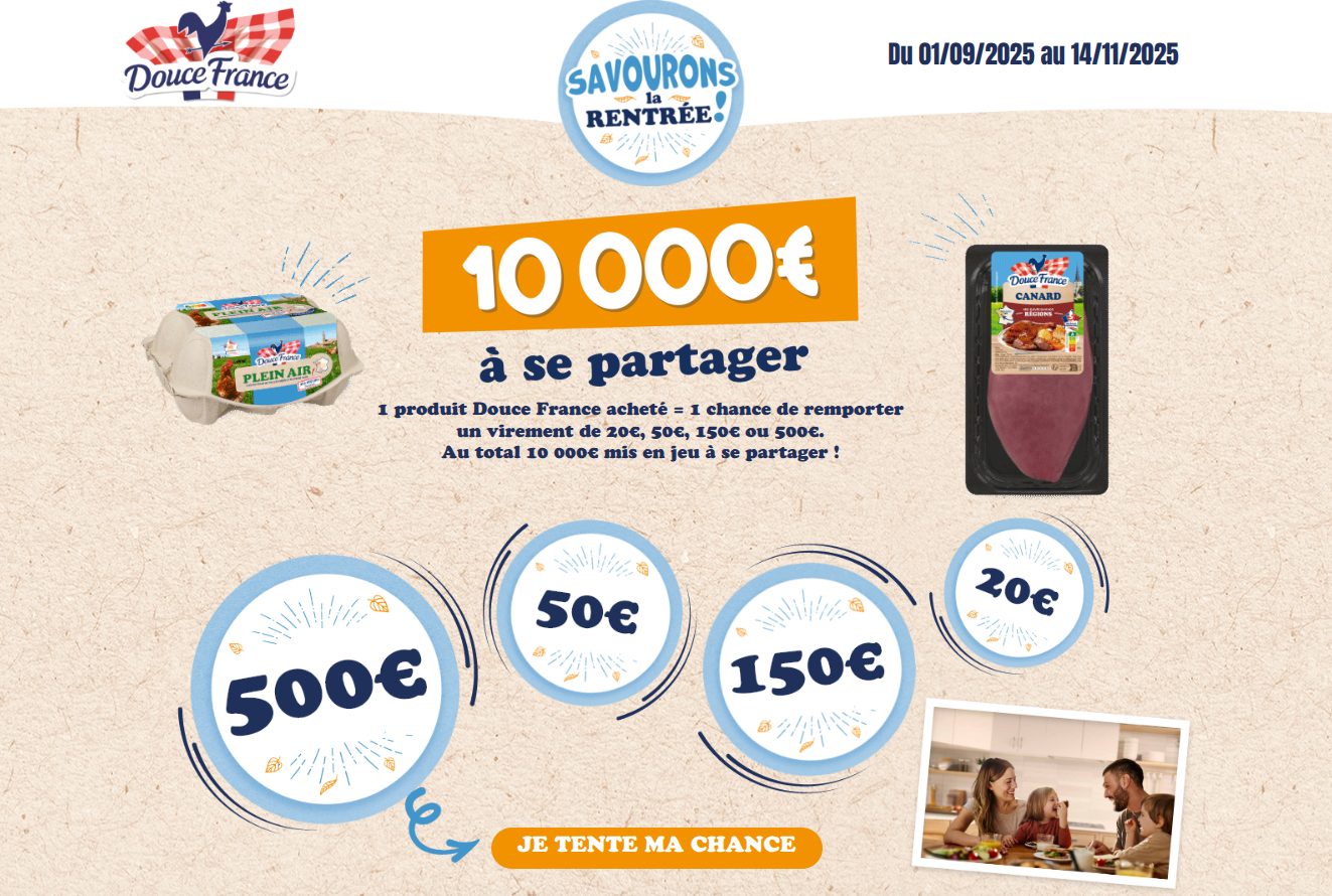 Jeu Concours Douce France – « Savourons la Rentrée »
