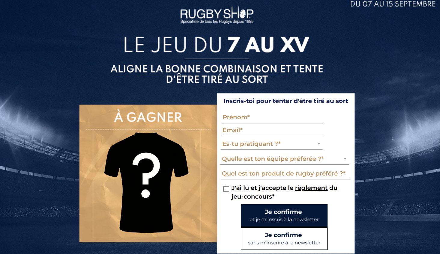 Jeu Concours Rugby Shop 2025 : Remporte le maillot de ton choix