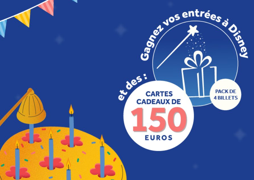 Concours Gaz de Bordeaux – 150 ans : Gagnez un pack Disneyland et des cartes cadeaux !