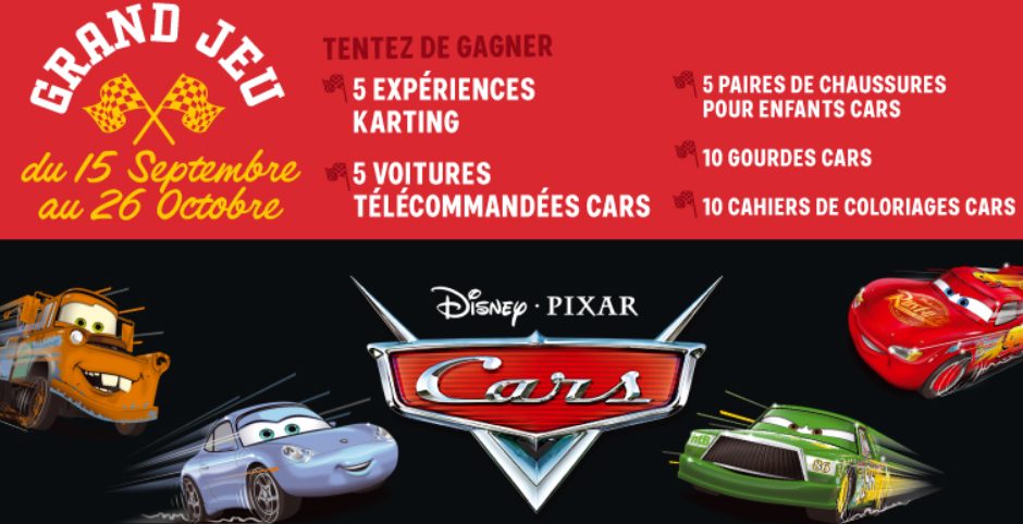 Jeu Concours Parmentine « En route pour l’aventure » – De super cadeaux Cars Disney/Pixar à gagner !