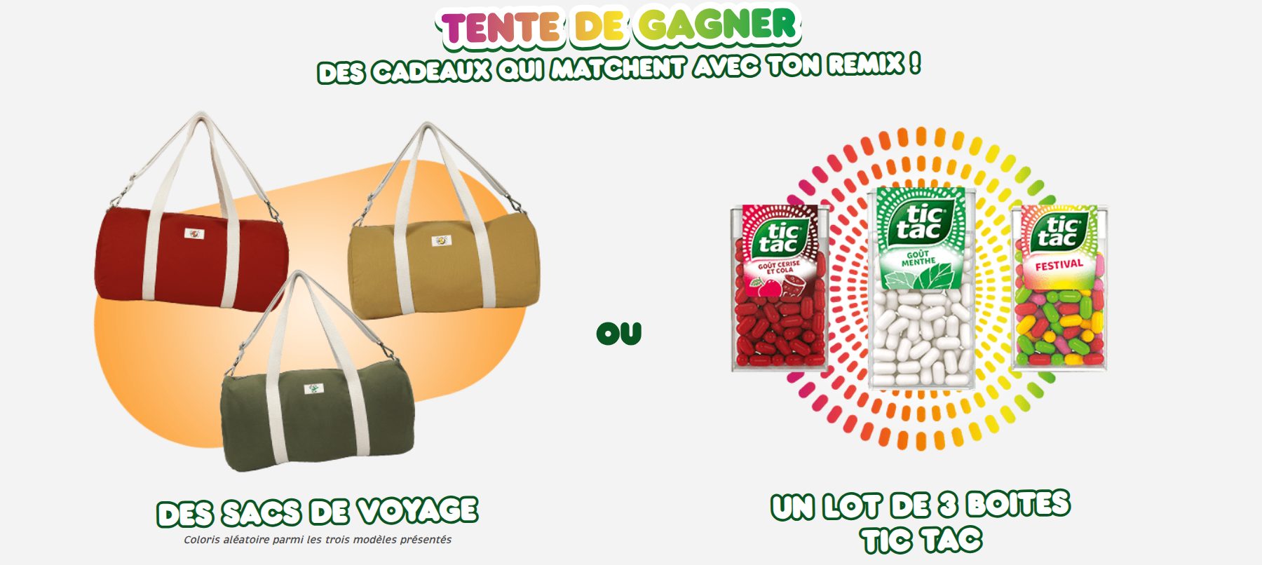 Jeu Concours Tic Tac « Choisis ton match »
