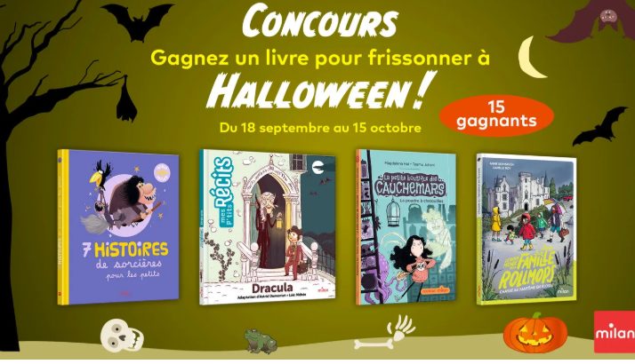 Concours Halloween Milan : des livres jeunesse à gagner pour frissonner en douceur !