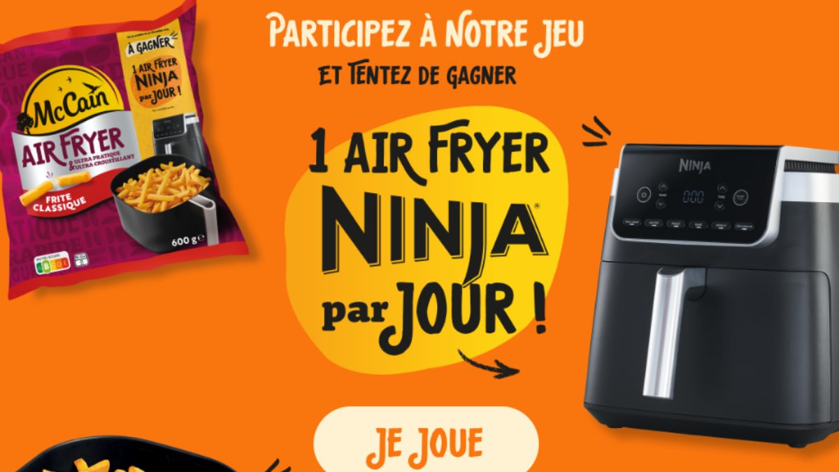 Jeu Concours McCain Air Fryer Ninja – Gagnez un Air Fryer d’une valeur de 149,99 € !