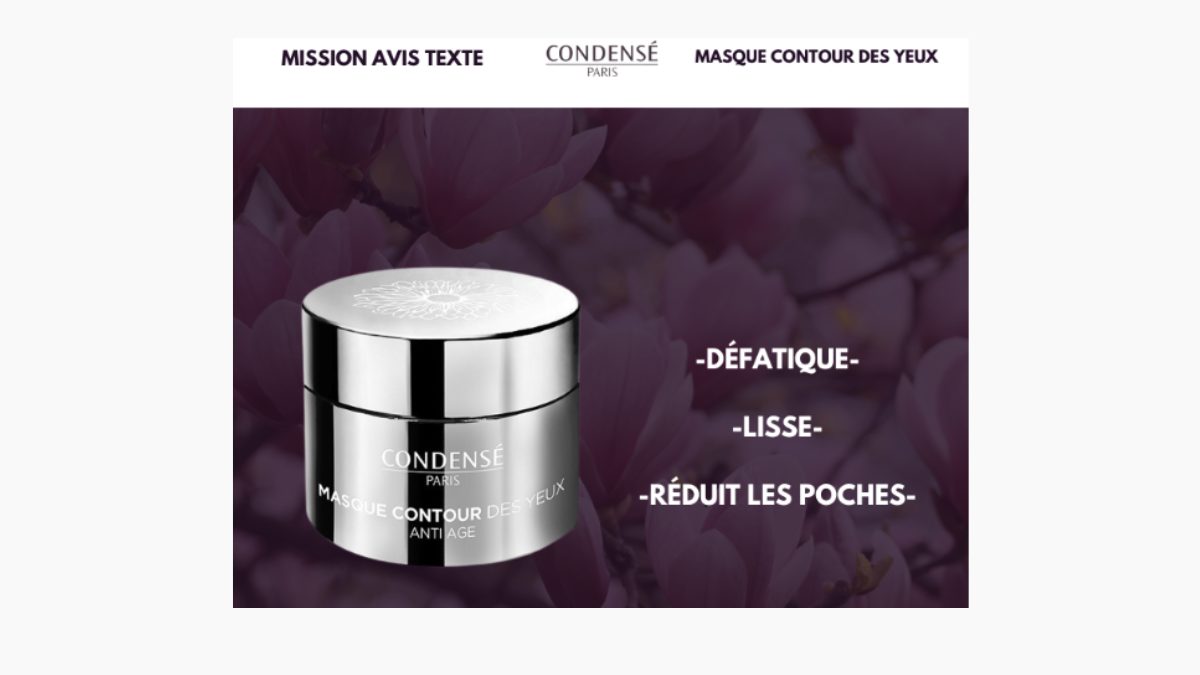 Test Produit Gratuit : Masque Contour des Yeux Hydratant et Lissant