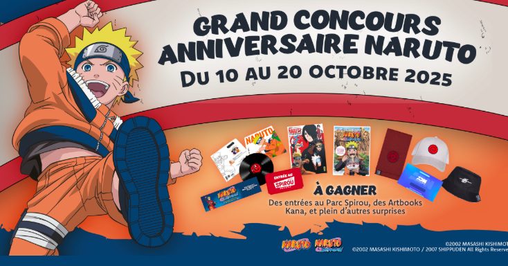 Jeu Concours Anniversaire Naruto 2025 : 60 lots incroyables à gagner !
