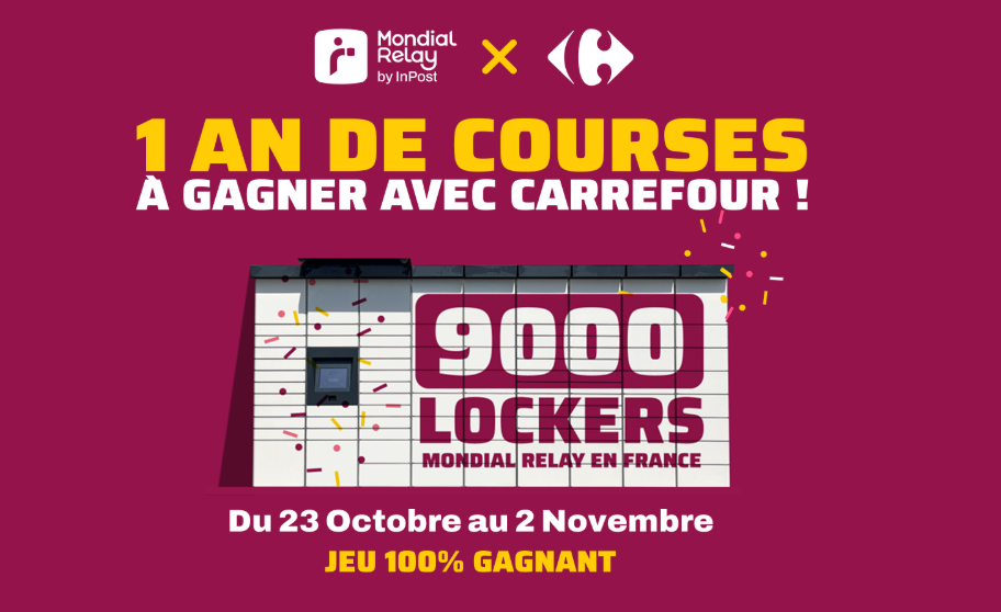Jeu Concours Carrefour & Mondial Relay : Gagnez 1 an de courses gratuites !