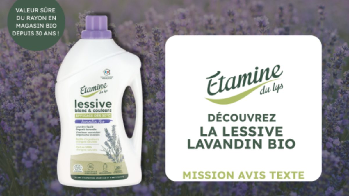Test produit : la lessive naturelle Etamine du Lys, efficace dès 30°C