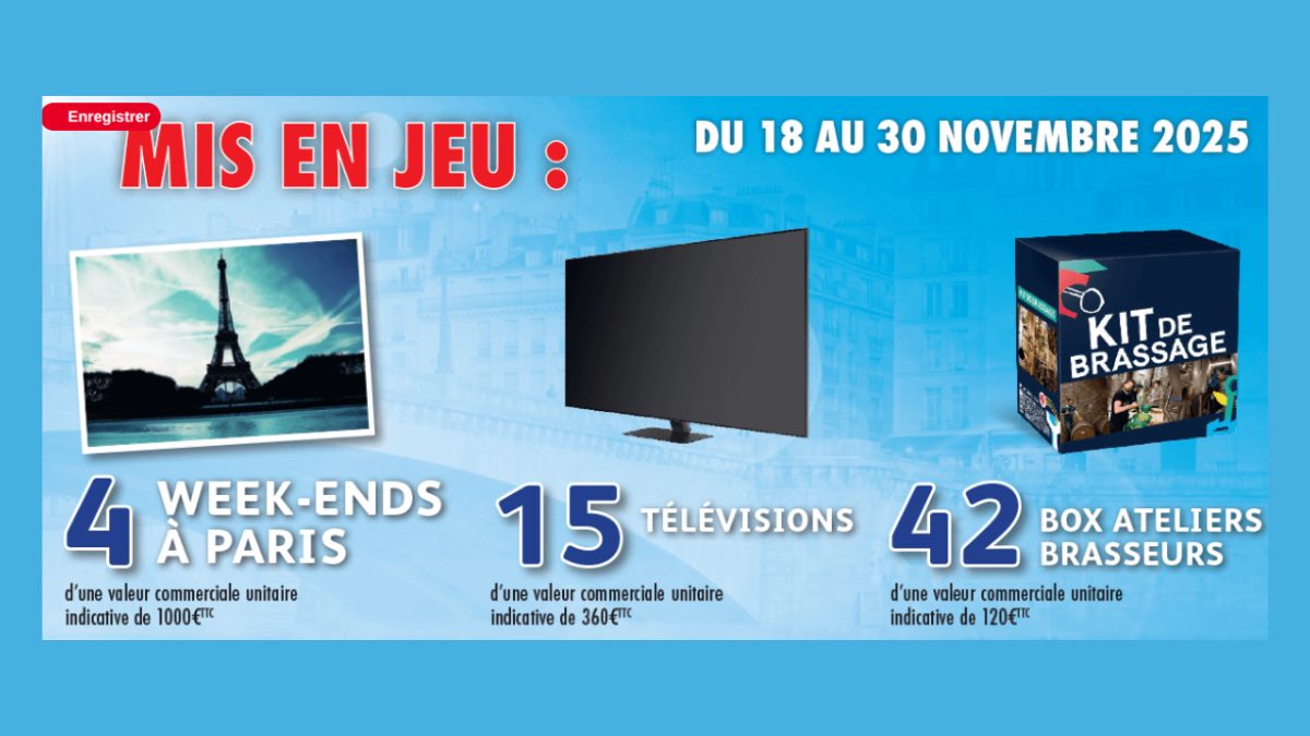 Grand Jeu Intermarché Novembre 2025 : Week-ends à Paris, TV et ateliers à gagner !
