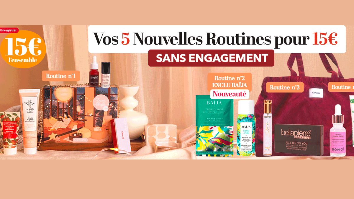 Glowria : 5 nouvelles routines pour 15€ avec le duo BAÏJA – 14 produits full-size