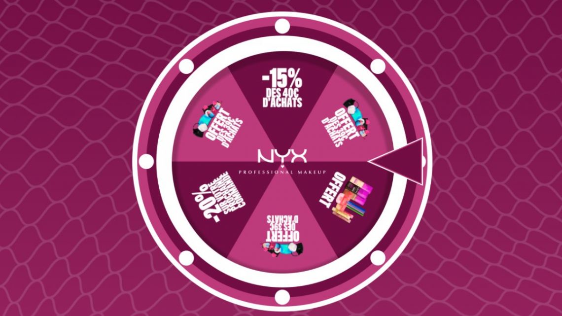 Jeu gratuit NYX Professional Makeup 2026 : roue gagnante, cadeaux & codes promo à gagner