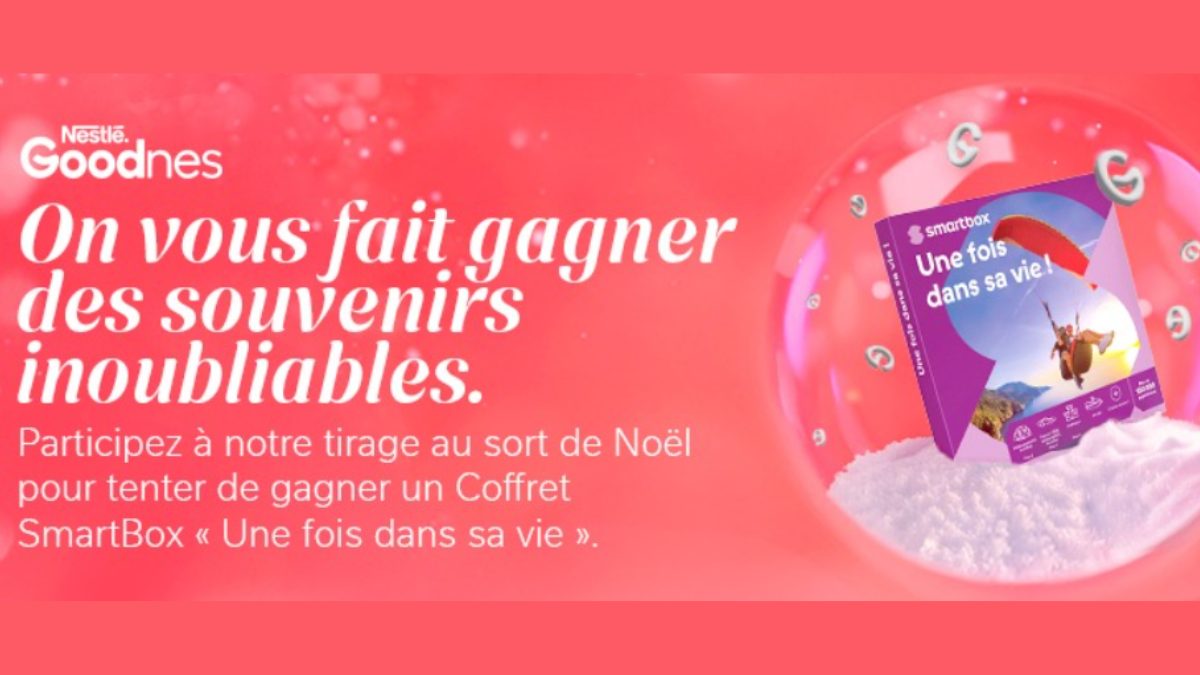 Jeu concours de Noël Goodnes : gagnez une Smartbox “Une fois dans une vie” 🎄✨