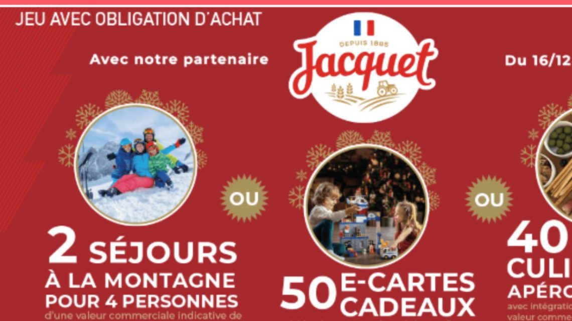 Jeu concours de Noël Jacquet : séjours, e-cartes et box apéro à gagner