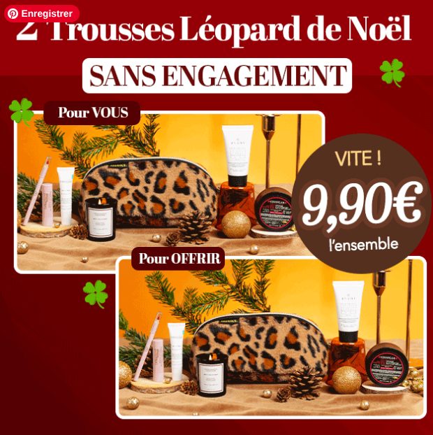 BON PLAN GLOWRIA BOX : 2 Trousses Léopard + Produits à 9,90€ (-96%) | Noël 2025